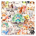 55/110PCS Big Eyes Cartoon Animal Stickers Star Eyes Cute Pet DIY Decoration Notebook Stationery Computer Stickers
