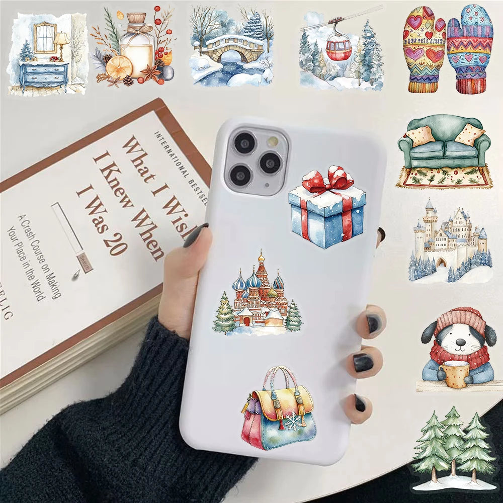 50/100PCS Winter Day Stickers Graffiti Nostalgia Laptop Personalize Coffee Luggage Bicycle Waterproof Motorcycle Sticker