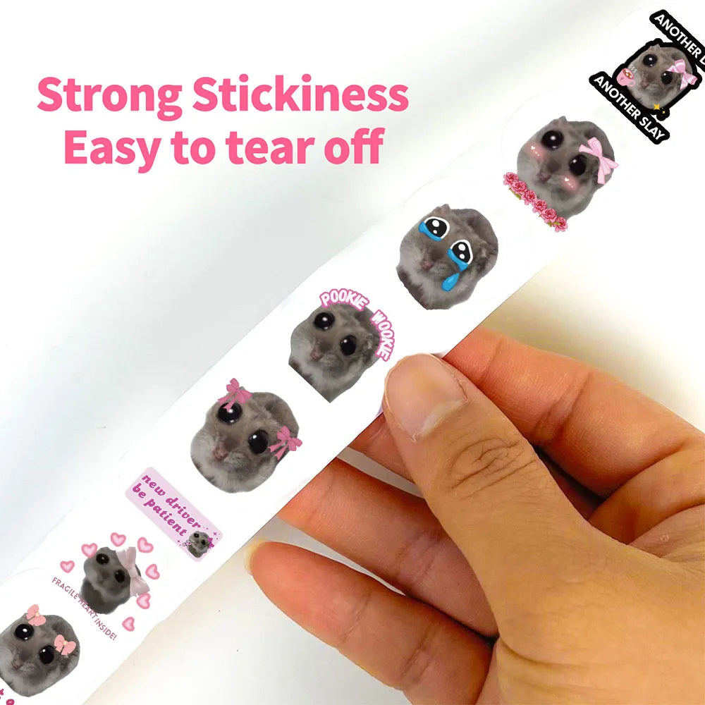500PCS Sad Hamster Stickers Graffiti Nostalgia Stationery Vintage DIY Scrapbook Laptop Luggage Phone Guitar Scrapbook Sticker