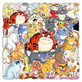 50/100PCS Transparent PET Funny Cat Sticker Cute Kitten Cartoon Waterproof Decoration DIY Laptop Stationery Sticker