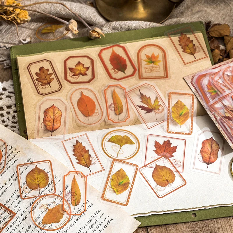Mist Flower Series 30PCS PET Sticker Pack Light Retro Plant Frame DIY Decorative Stationery Notebook Stickers -6 Styles
