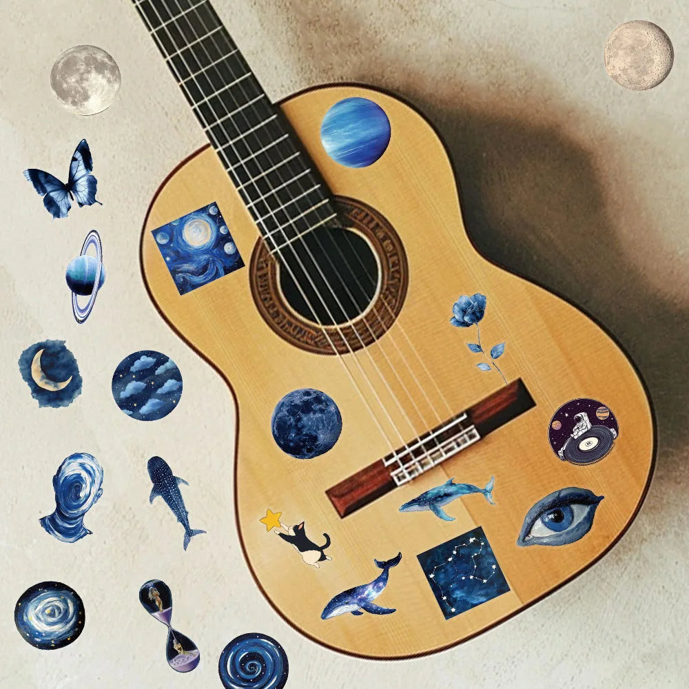 50PCS Transparent Astronomy Space Planet Stickers Cartoon DIY Stickers Graffiti Skateboard Phone Case Tablet Electric Stickers