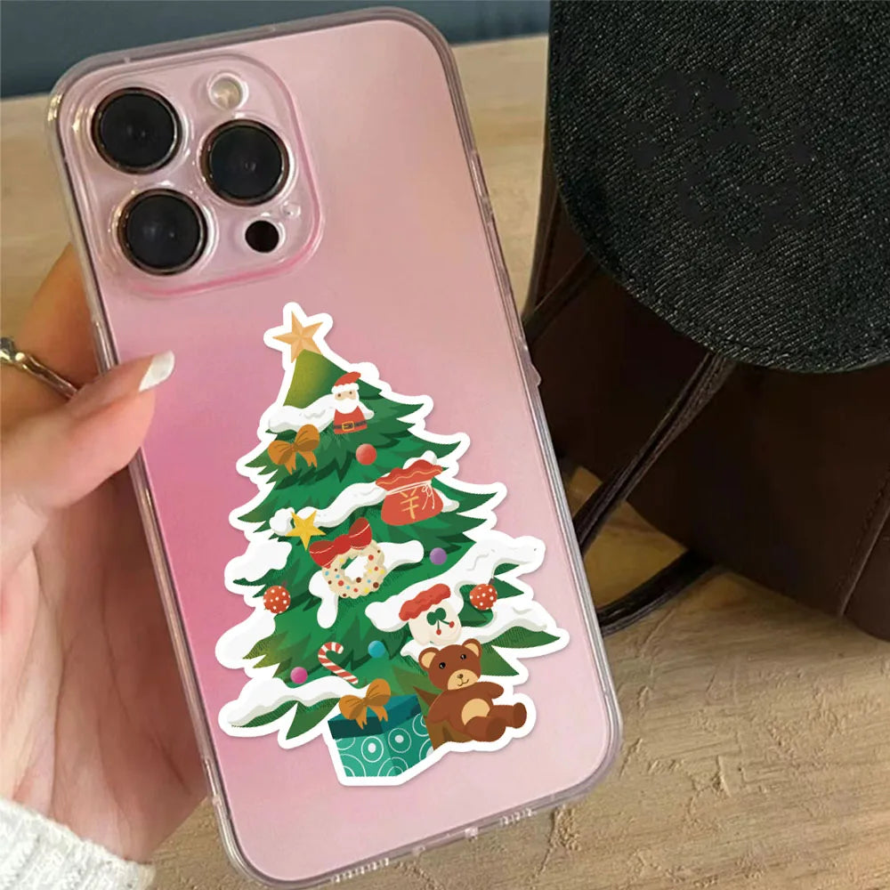 8PCS Christmas Fun Christmas Tree Creative Collage DIY Suitable for Phone Cases, Tablets, Water Cups, and Decorative Toy Sticker
