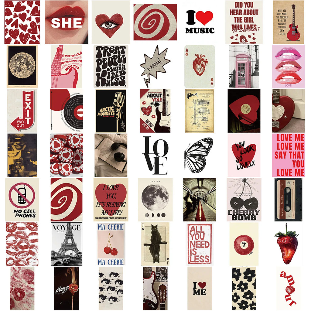 50PCS Y2K Posters Girls Graffiti Stickers Guitar Notebook Luggage DIY Waterproof Stickers
