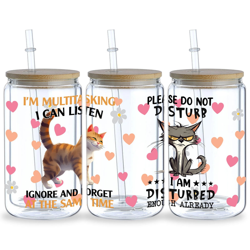 5 Sheets Animal UV DTF Cup Stickers, DTF Friction Transfer Stickers, Waterproof Transfer Stickers for 16oz Glass Cups, DIY