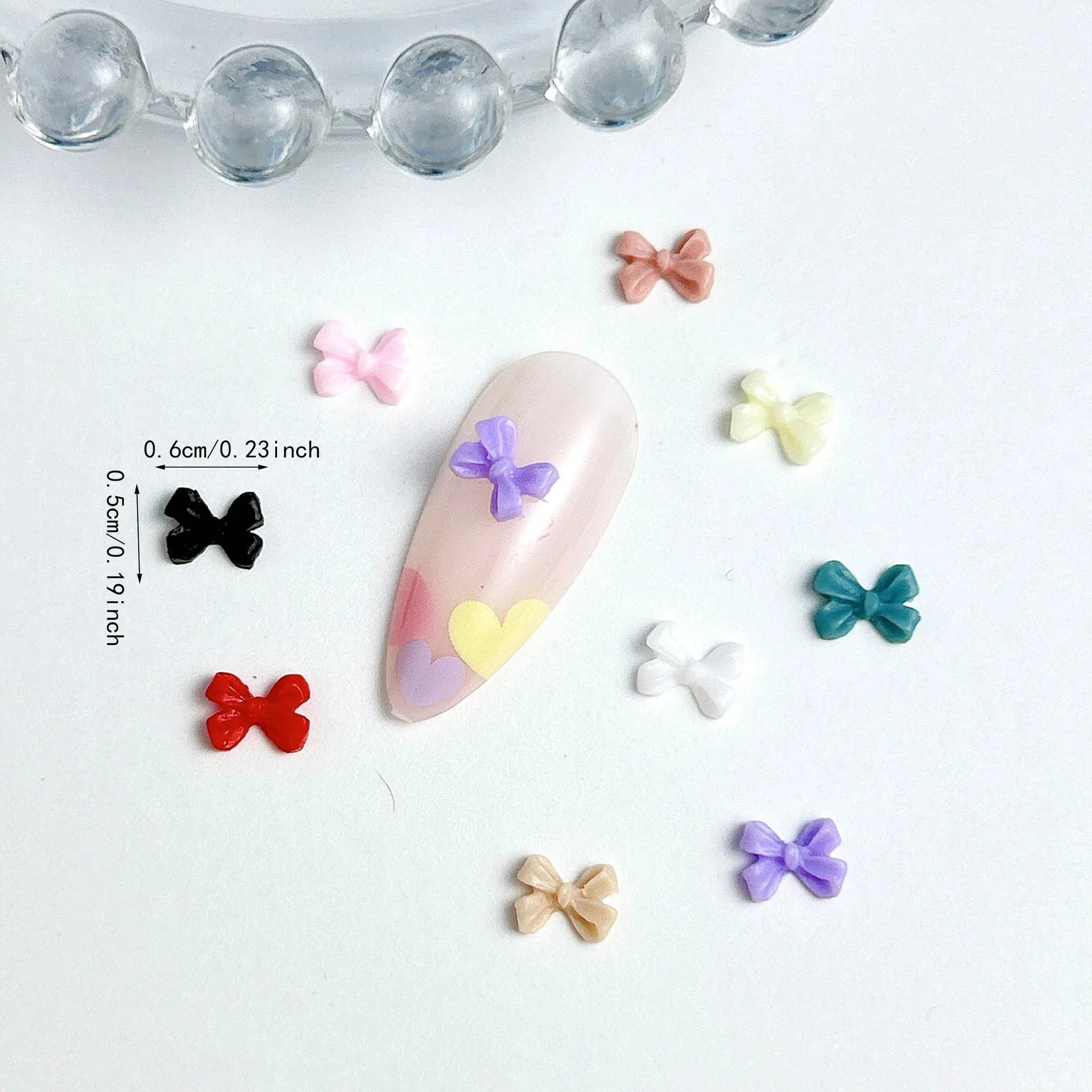 100PC Mini Bow Nail Resin Charms Jewelry 3D Mixed Colors Bow Japanese Nail Decoration Accessory Supplies Cute Nail Art Parts DIY