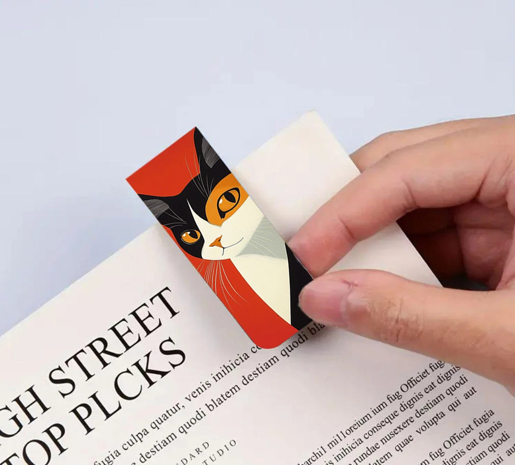 5PCS Simple And Fun Cat Magnetic Bookmarks Reading Items Page Holder Stationery Office Supplies Book For Pages Books Readers