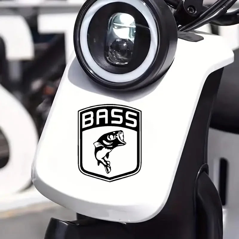 Bass Fish Shield Decal, 10.6cm X 12.7cm, Perfect For Fishing, Boating, And Car Accessories, Durable And Easy To Apply