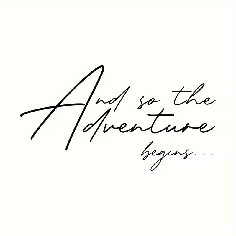 Adventure Begins" Vinyl Decals for Large Car Vans, Camper Vans, Caravans, And Motorhomes - Self-Adhesive, Glossy Finish, Single