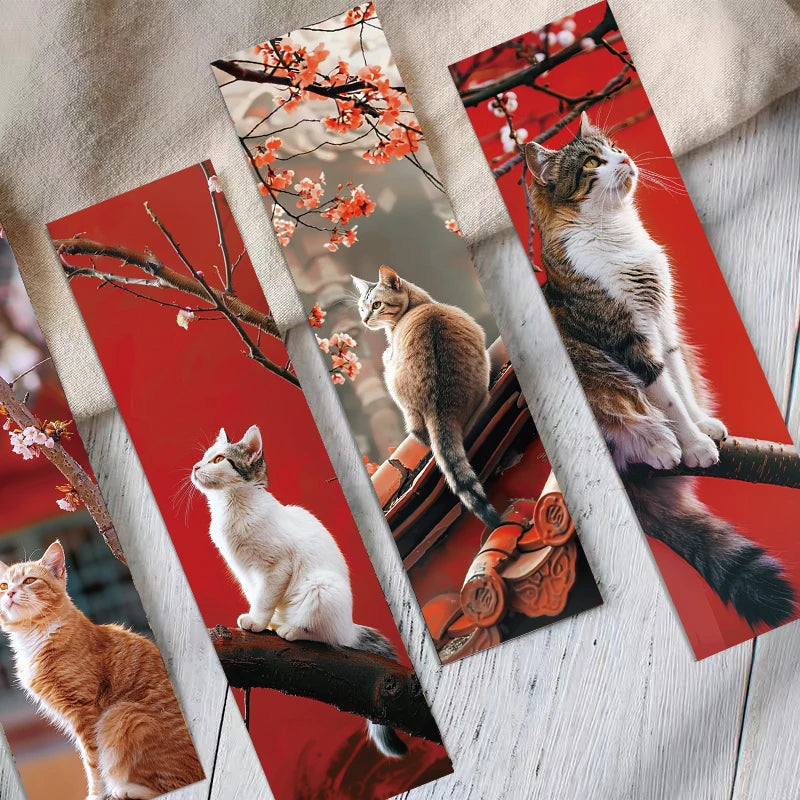 30PCS The Forbidden City and Cats Bookmarks Aesthetic Personalized Laptop Animals Cartoon Luggage Room Gifts Reading Accessories