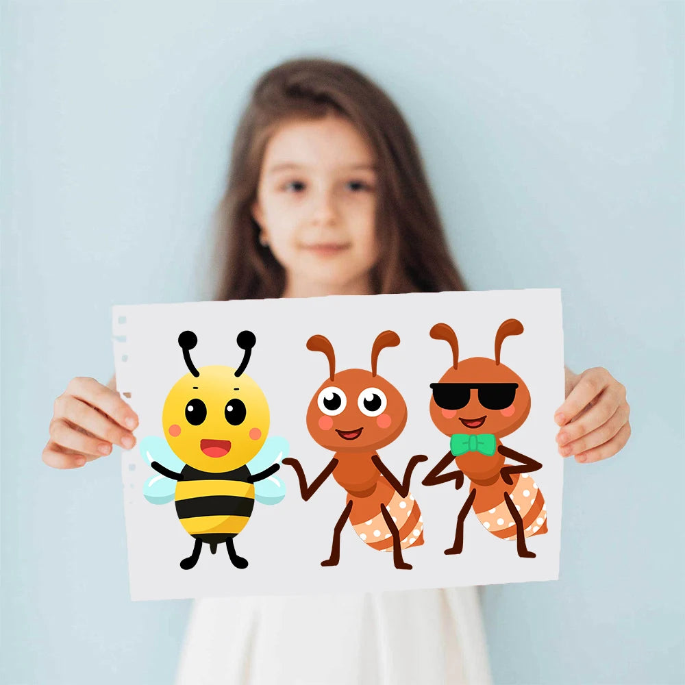 8PCS Insect Collage Stickers Nostalgia Laptop Coffee Retro Scrapbook Cartoon Phone Cool Car Luggage Exquisite Graffiti Decals