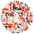 50PCS Cartoon Red Minimalist Style Decoration DIY Creative Phone Case Laptop Cup Speaker Toy Sticker