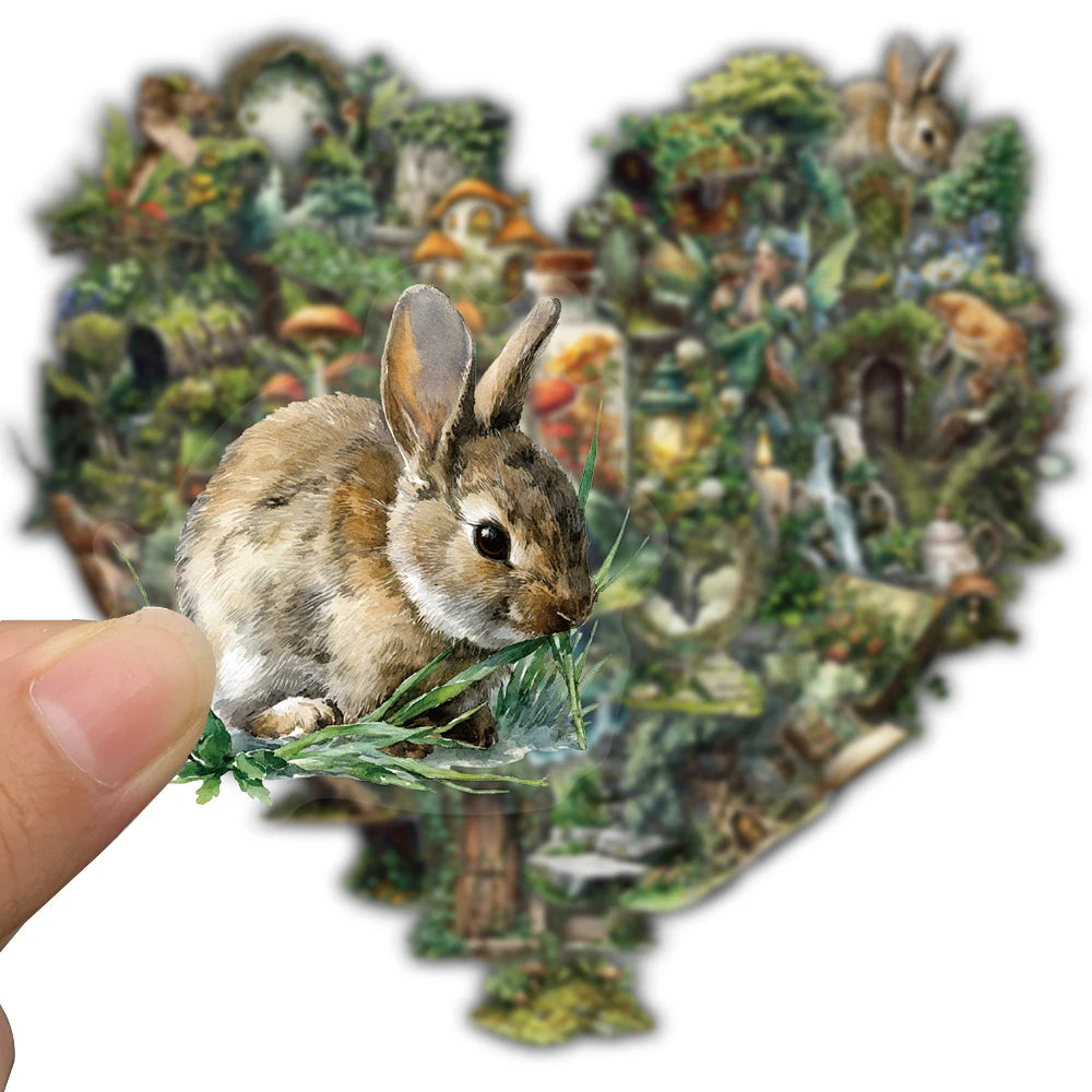 50/100PCS Forest Themed Green Stickers Decoration Notebook Laptop Luggage Art Coffee Phone Bicycle Cute Graffiti Case Sticker