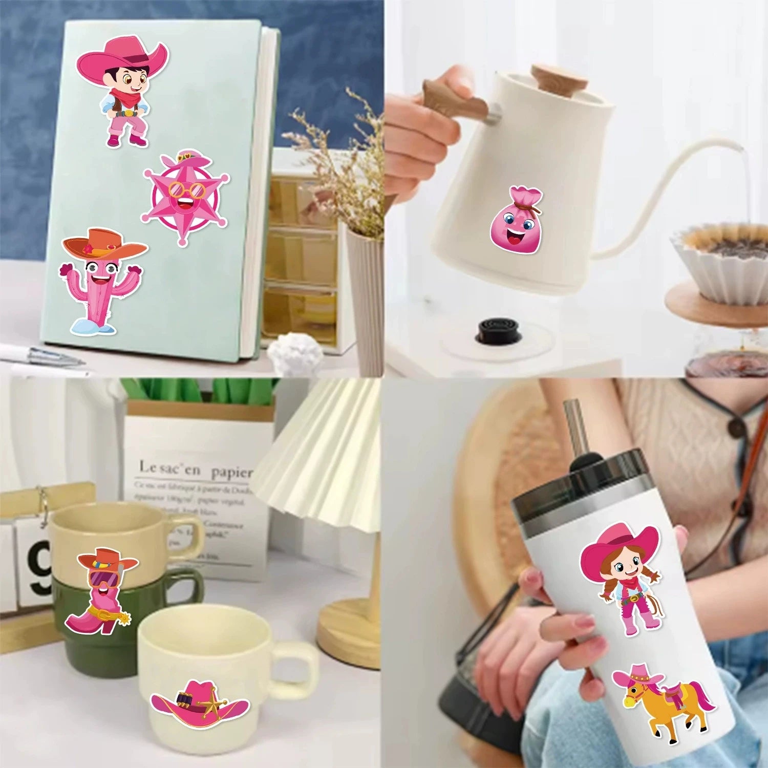 Variety Of 8PCS Cartoon Make a Face Change Sticker DIY Decoration Phone Notebook Pen Stationery Sticker For Children Rewards