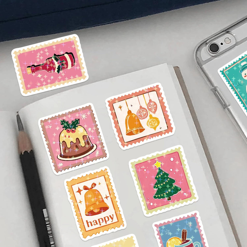 50/100PCS Cute Cartoon Christmas Graffiti Stickers Waterproof Stickers Decor for Notebook Stationery Helmets Skateboards