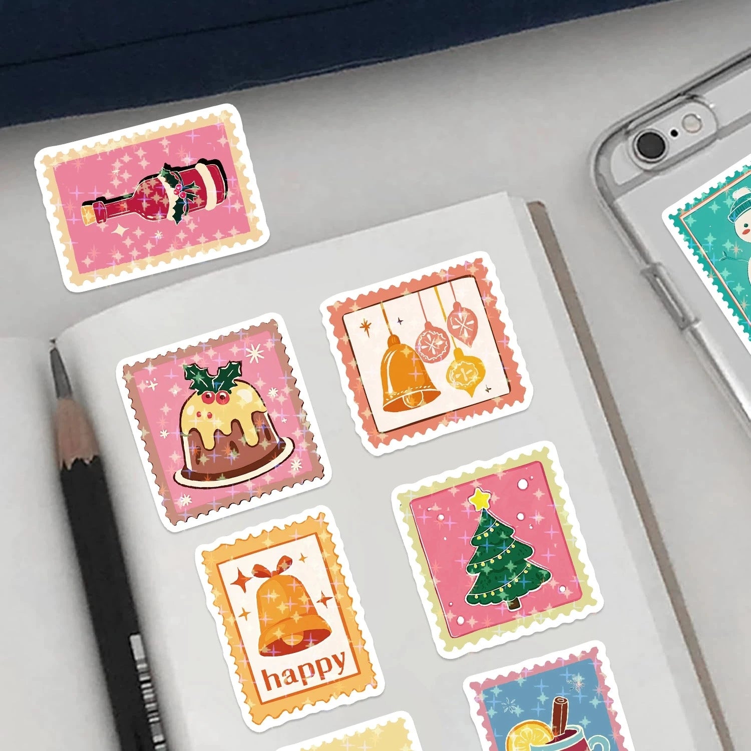 50/100PCS Cute Cartoon Christmas Graffiti Stickers Waterproof Stickers Decor for Notebook Stationery Helmets Skateboards