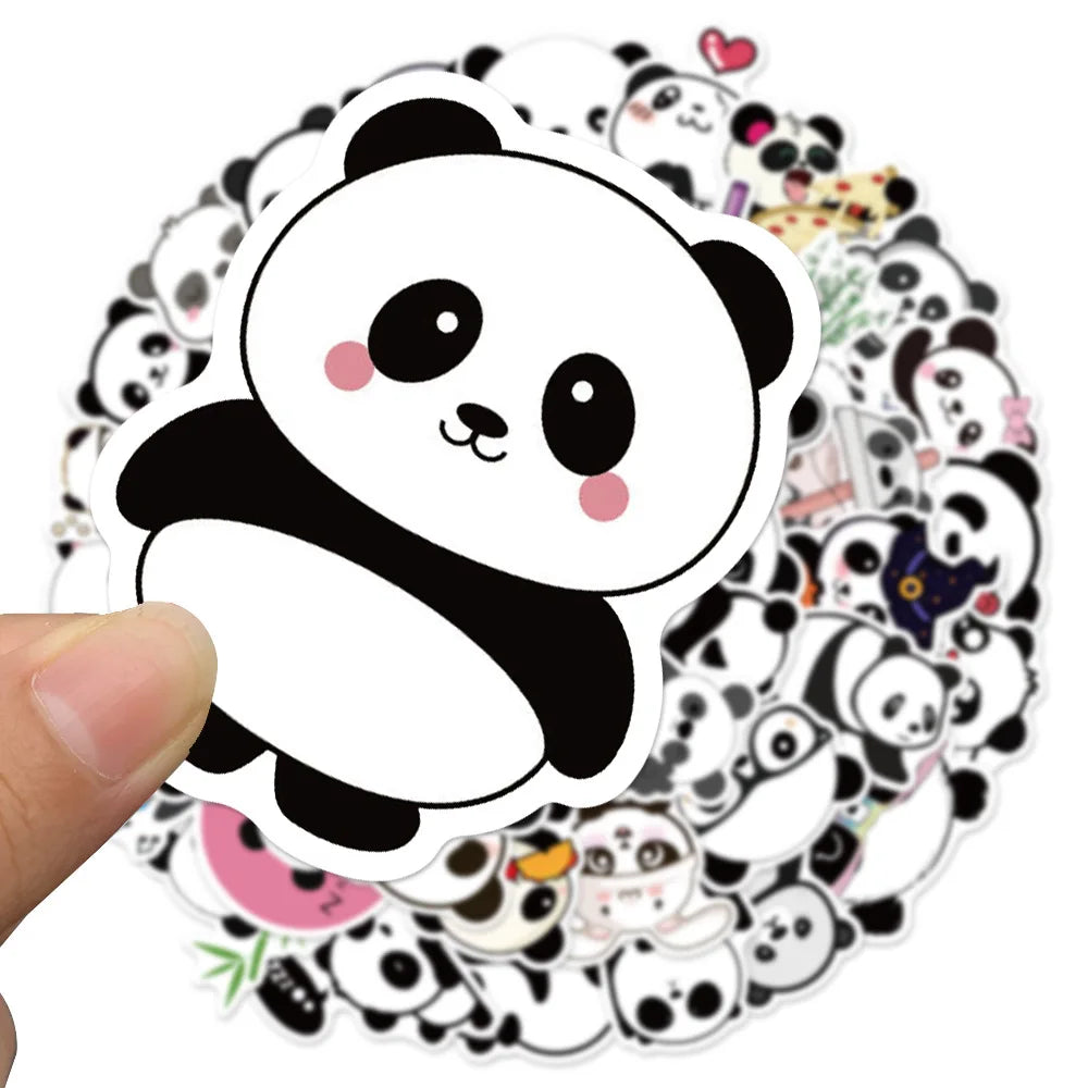 50/100PCS Panda Cartoon Stickers Creative Stickers Decorative Luggage Phone Cases Stationery Gifts