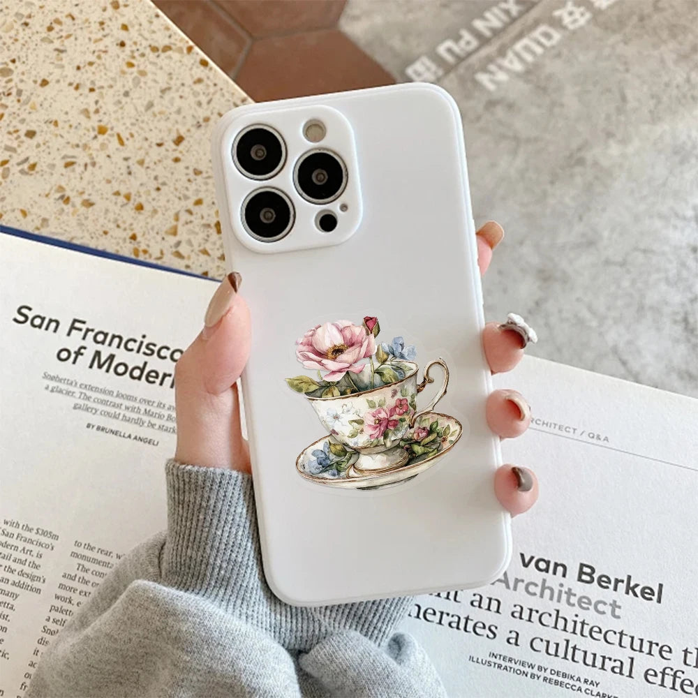 50PCS Creative Books and Coffee Stickers DIY Phone Cases Laptop Refrigerator Stickers Desktop Stickers Waterproof Toy Stickers