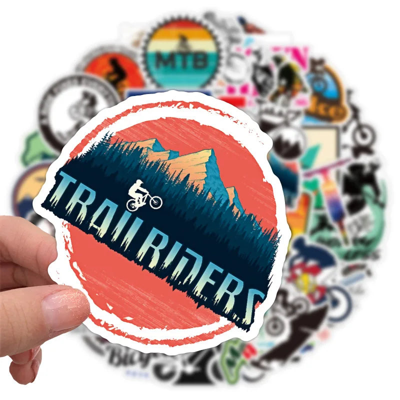 50-Pack Mountain Bike Outdoor Cycling Sport Stickers Notebook Luggage Phone Doodle Decals Sticker