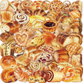 50PCS Kawaii Bread PET Sticky Sticker Aesthetic Korean Stationery DIY Decoration Scrapbooking School Supplies for Kids