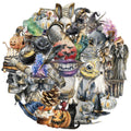 50PCS Horror Halloween Witch Stickers Witch DIY Stickers Scrapbook Mobile Tablet Toy Stickers