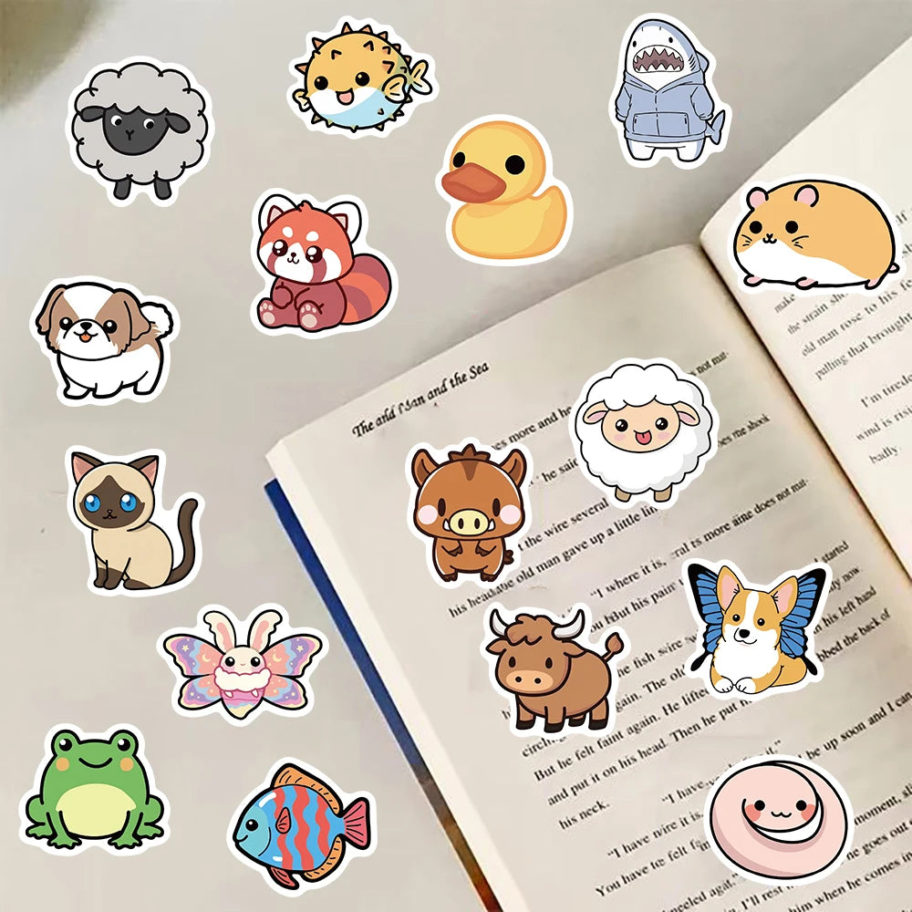 100/200PCS Animal 2 Sticker Notebook Retro Cartoon Guitar Laptop Suitcase Luggage Notebook More Waterproof Landscape Sticker ﻿