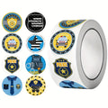 1Roll(500Pcs) Cartoon Fireman Police Stickers 16 Designs Decals Kids Teacher Reward Labels School Supplies Various Gift Package