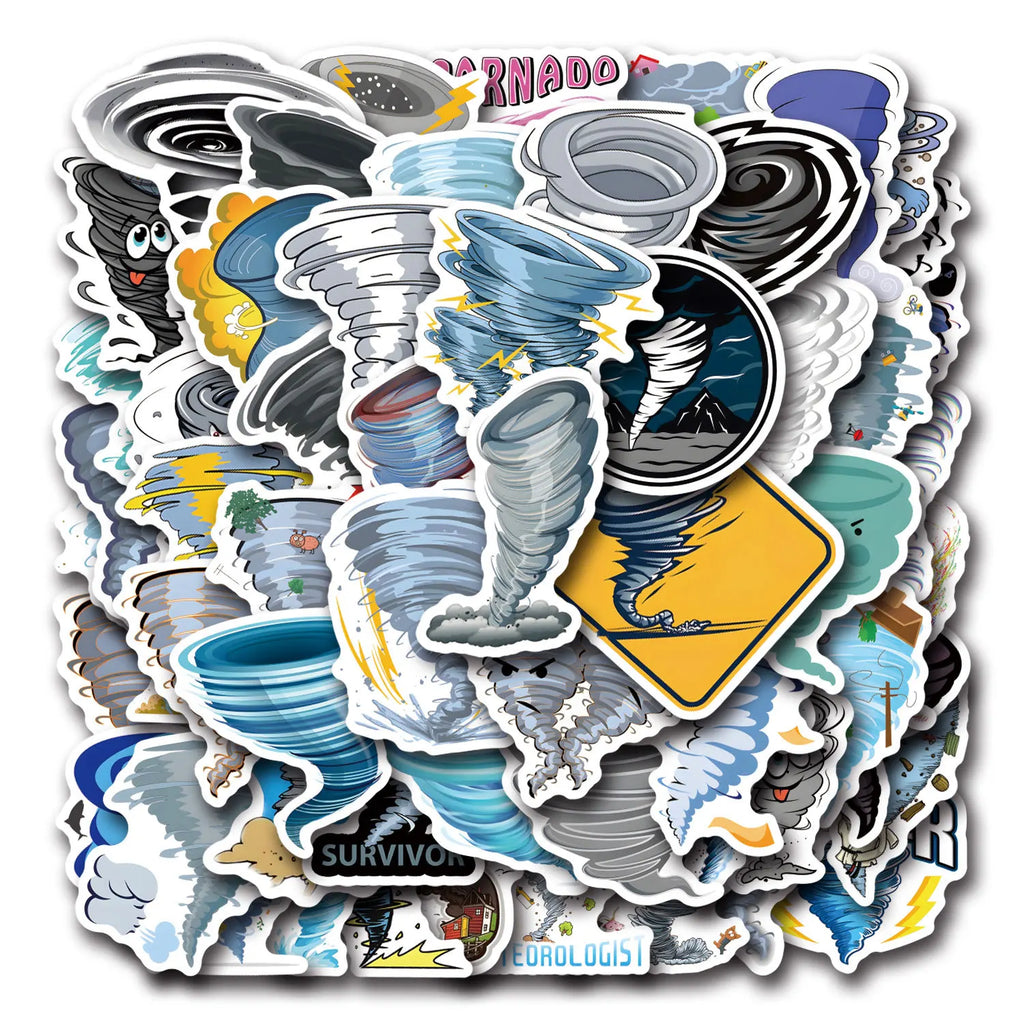 55/110PCS Tornado Cartoon Graffiti Sticker Car Luggage Water Cup Sticker DIY Notebook Stationery Sticker