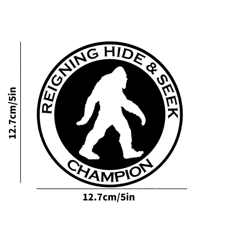 Reigning Hide And Seek Sasquatch White Round Car Stickers For Laptop Water Bottle Phone Car Motorcycle Vehicle Window Wall Cup B