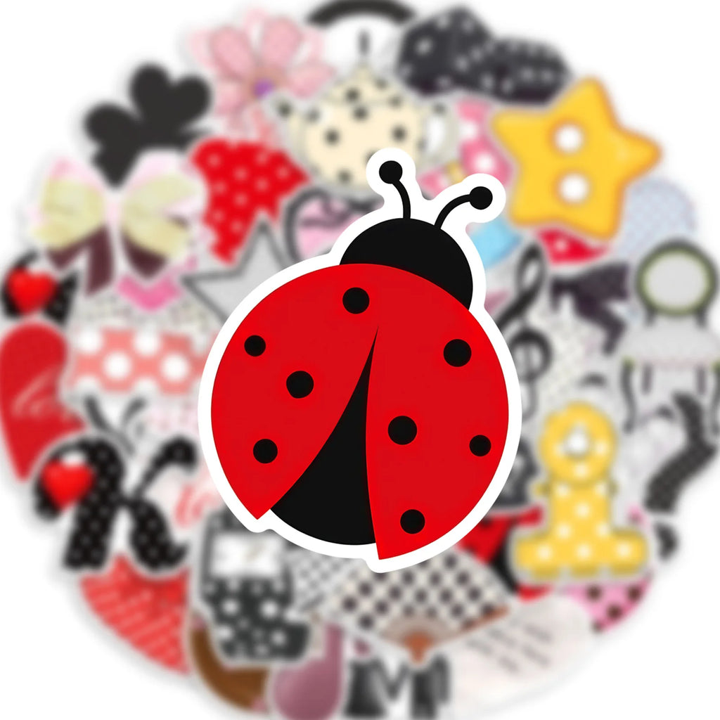 50/100Pcs Polka Dot Ins Style Minimalist Object Stickers PVC Waterproof for Diary Scrapbook Helmet Guitar Phone Laptop Furniture