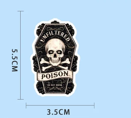50/100 Pcs Vintage Apothecary Witch Potion Doodle Stickers for Scooter Notebook Suitcase Decals DIY Game Reward Decals