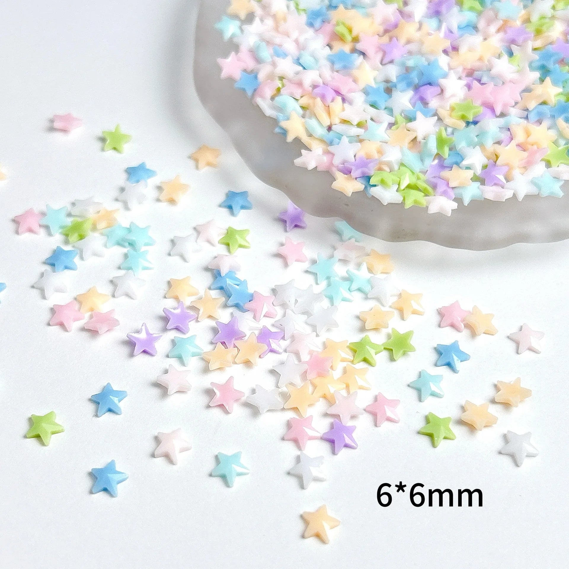 30pcs Sweet Mini Star Nail Charms Multi Colors Pentagram Resin Rhinestones Nail Art Decorations DIY Nail Art Accessory Materials