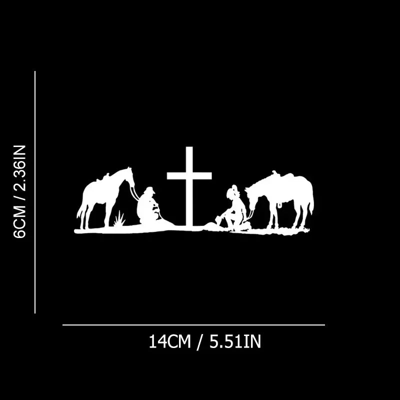 1pc Cowboy Cowgirl Home Rodeo Cross Horse Fashion Car Stickers, For Laptop, Water Bottle, Car, Truck, Auto Accessories, Decals