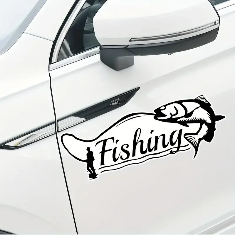 Funny Fishing Hunter Decor Car Model Sticker Car Window Bumper Contour Decal