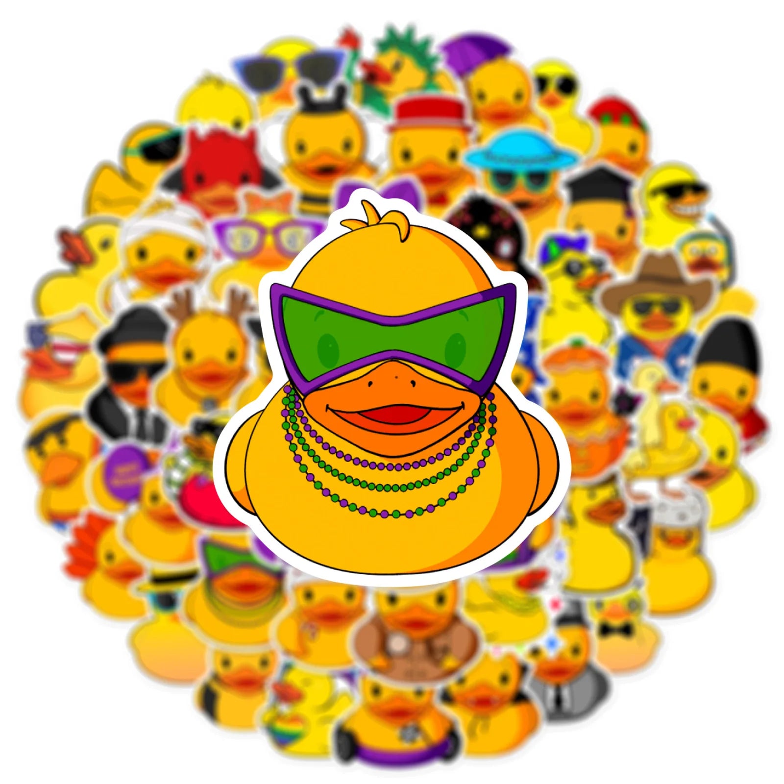 50pcs Duck Stickers,Cute Yellow Duck for Water Bottles,Duck Helmet Stickers
