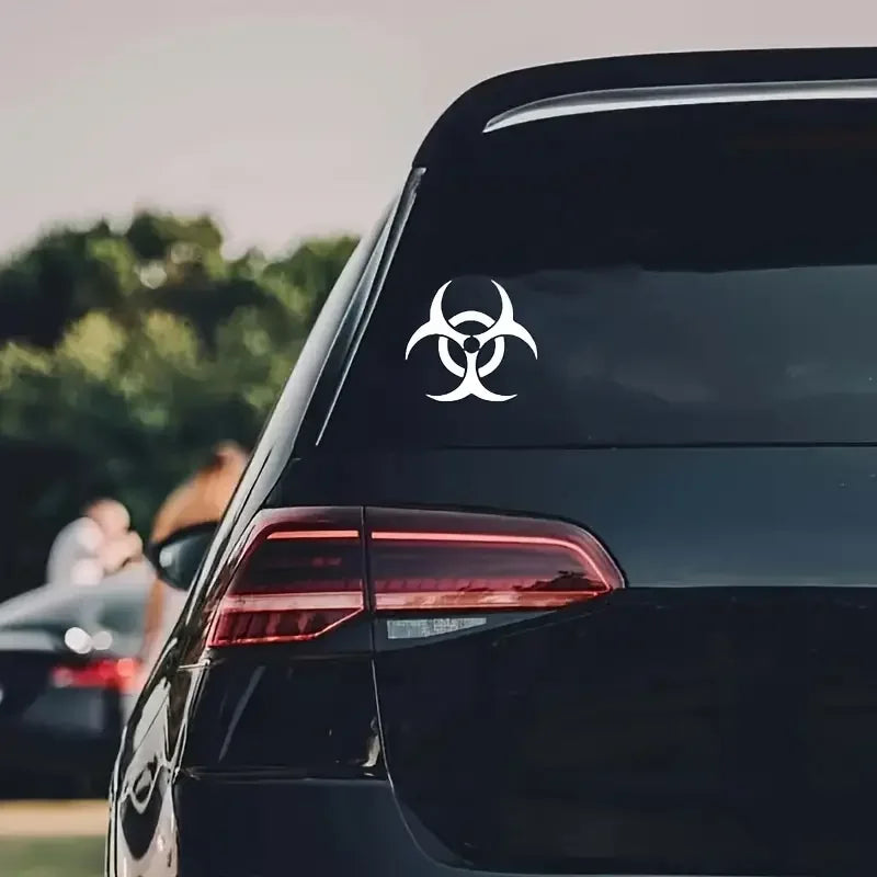 Biohazard sign fuel tank cover sticker, PVC self-adhesive flower, smooth irregular shape, single use, suitable for glass/metal s