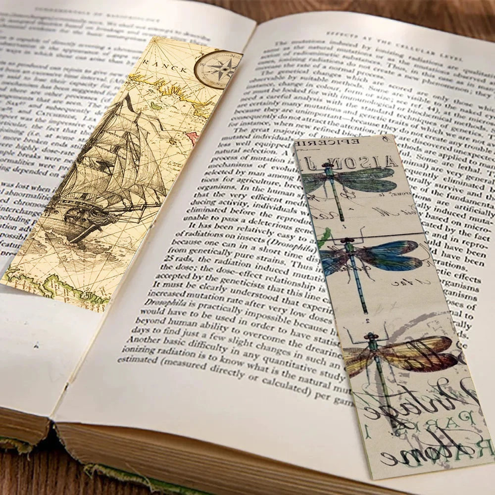30PCS Vintage Style Bookmarks Students Decorating Notebook Exquisite Creative Pages Cards Book Marking With Creative Gifts Cards