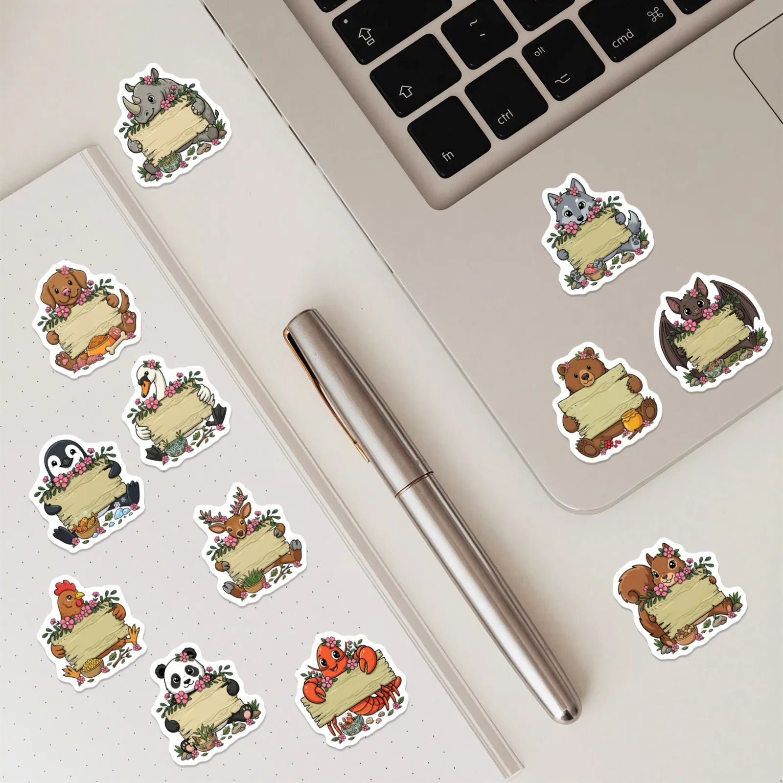 50/100Pcs HD Watercolor Forest Animal Stickers Thick Waterproof for Phone Thermos Skate Diary Stationery Box File Holder Deals