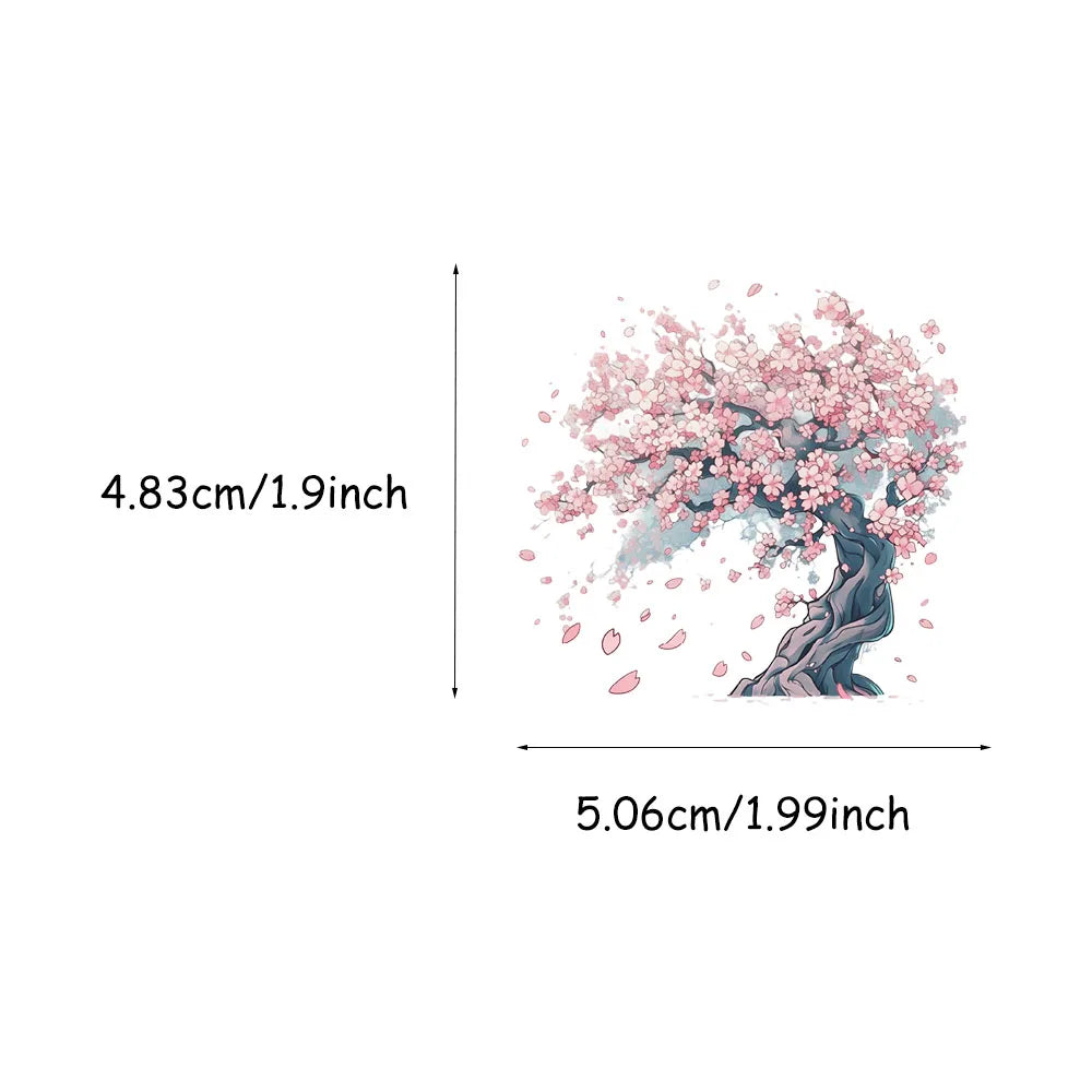 50PCS Transparent Watercolor Peach Blossom Tree Fun Stickers DIY Manual Speaker Luggage Notebook Reward Waterproof Stickers