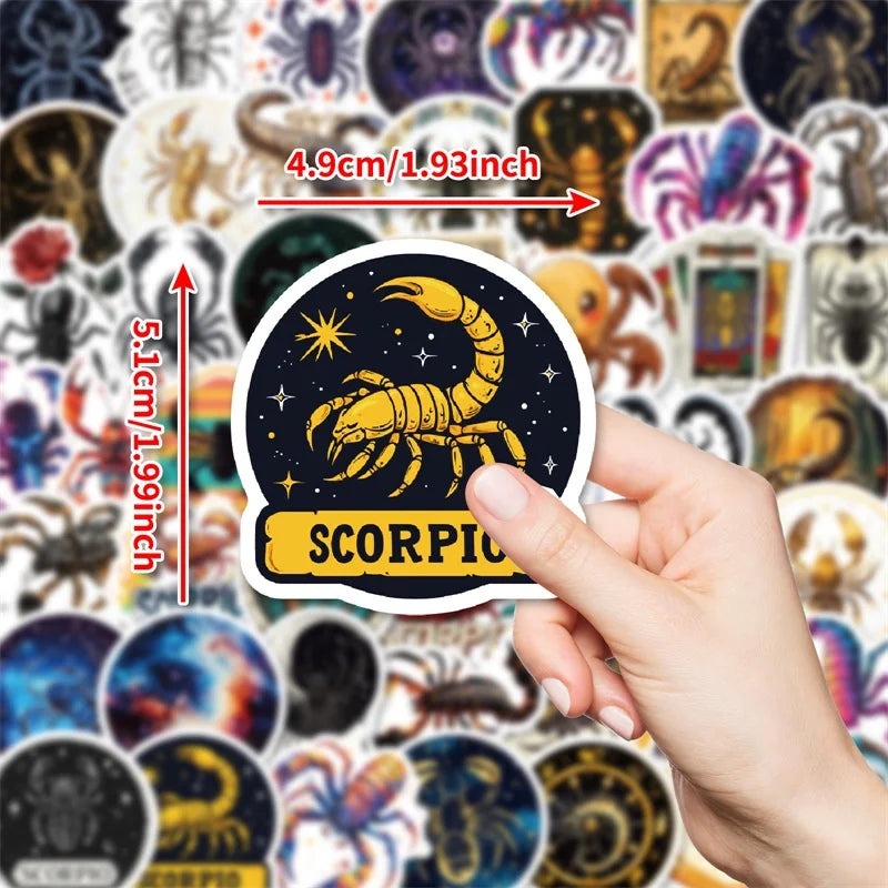 10/30/50PCS Cartoon Scorpio Colored PVC Sticky Stickers Aesthetic DIY Phone Laptop Luggage Skateboard Graffiti Decals