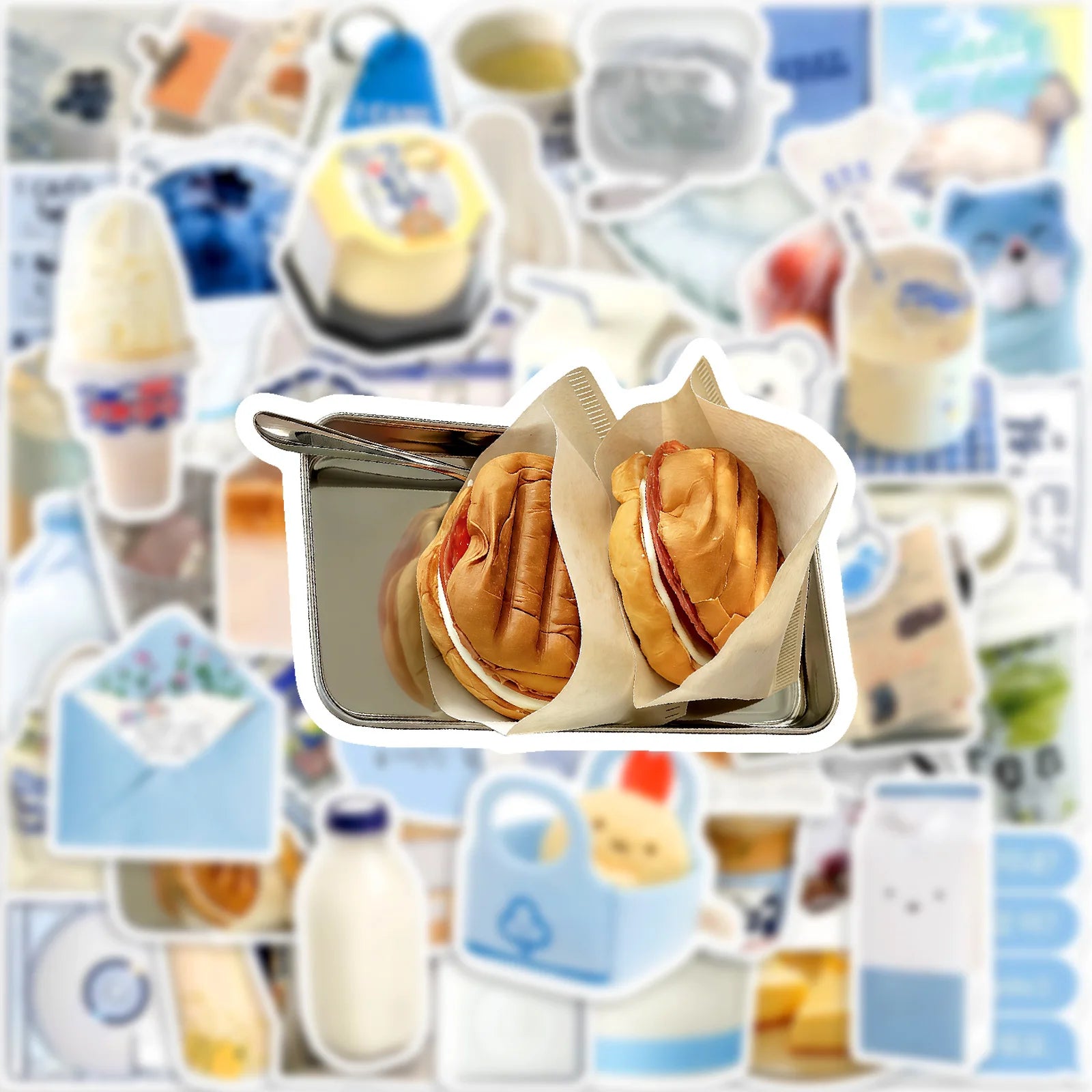 50/100 Pcs Fresh Cream Aesthetic Cartoon Ins Style Stickers for Atmosphere Guitar Piano Fridge Furniture Waterproof Decals