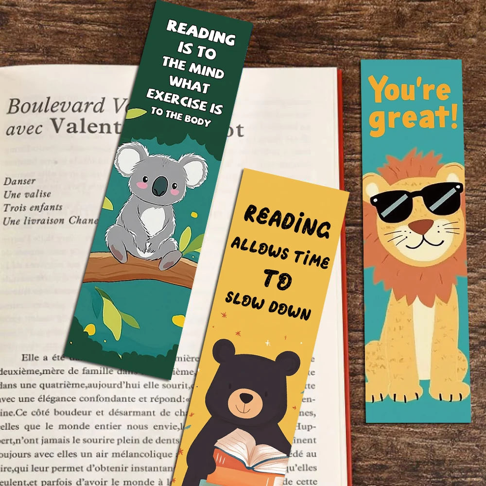 30PCS Animal Reading Bookmarks Annotations Decoration Creative Page Reading Handbook DIY Abstract Living Students Cards Bookmark