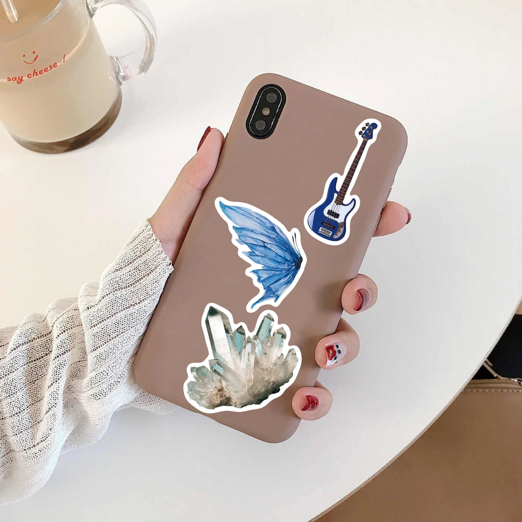 50/100PCS Silver Blue Ocean Ins Wind Sticker Laptop Luggage Phone Motorcycle Guitar Scrapbook Phone Harajuku Creative Stickers