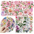 100Pcs Flower Transparent PET Waterproof Sticker Natural Plant Decoration Phone Case DIY Sticker Laptop Decal Skins