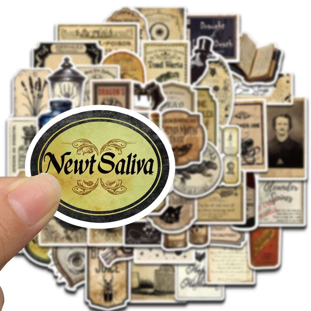 50PCS Gothic Pharmacist Medication Label Stickers Skateboard Designs Phone Luggage Waterproof Scrapbooking Laptop Wall Sticker