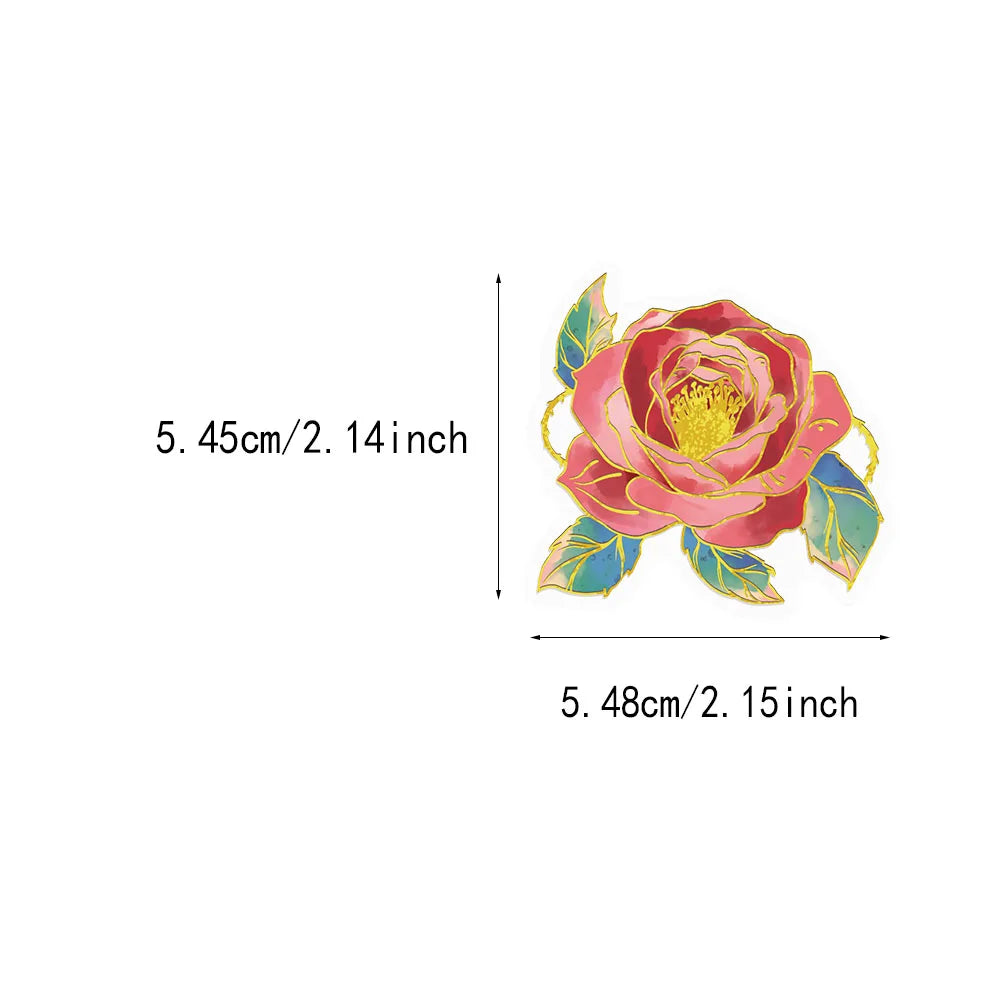 50PCS Elegant Floral Decorative Stickers, Computer Scrapbook, Phone Case, Toy Decoration, Hot Stamping Stickers
