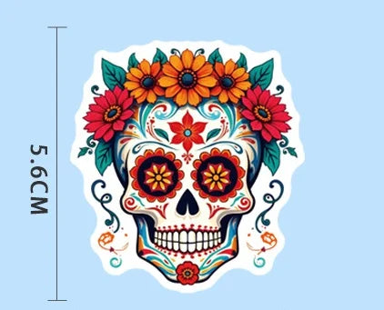 50/100 Pcs Cartoon Skull Grimace Doodle Stickers for Suitcase Notebook Skate Guitar Helmet Waterproof Decals