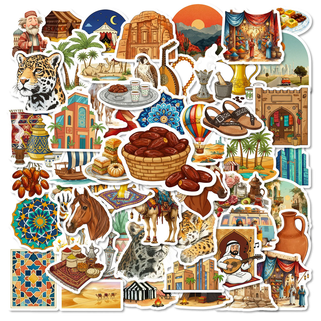56/112 Pcs Arabic Style Desert Camel Architecture Creative Stickers for Laptop Album File Holder Helmet Guitar Car Desk Decals