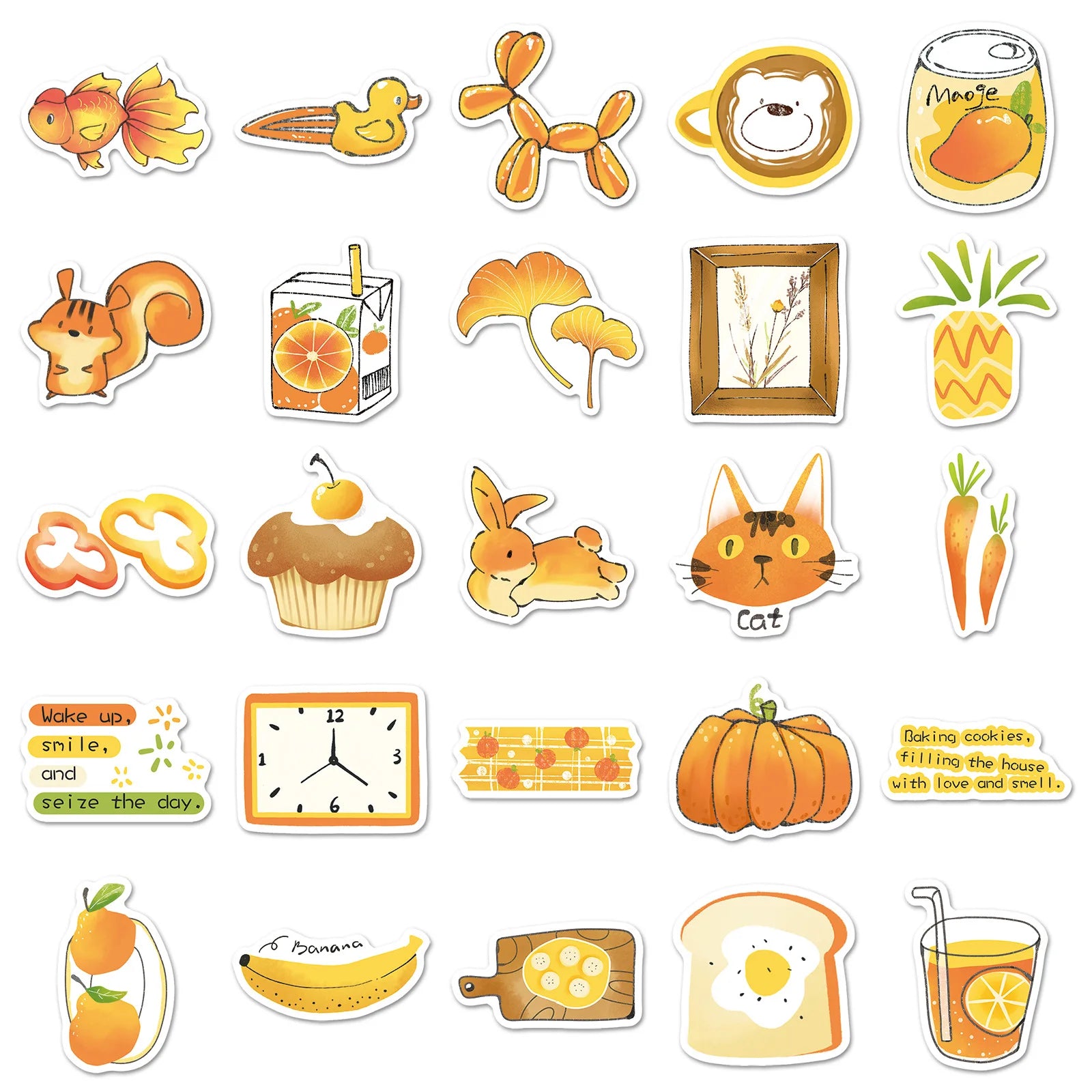 100Pcs Cute Hand-painted Style Graffiti Stickers Office Stationery Decals Notebook Diary Mobile Phone Luggage Helmet Stickers