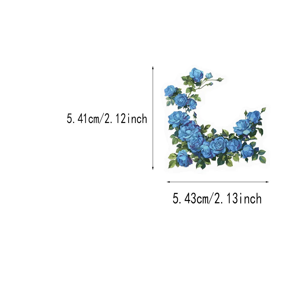 50PCS Retro Flower Flower Decoration Sticker Pack DIY Scrapbook Phone Case Laptop Tablet Transparent Toy Decoration Stickers